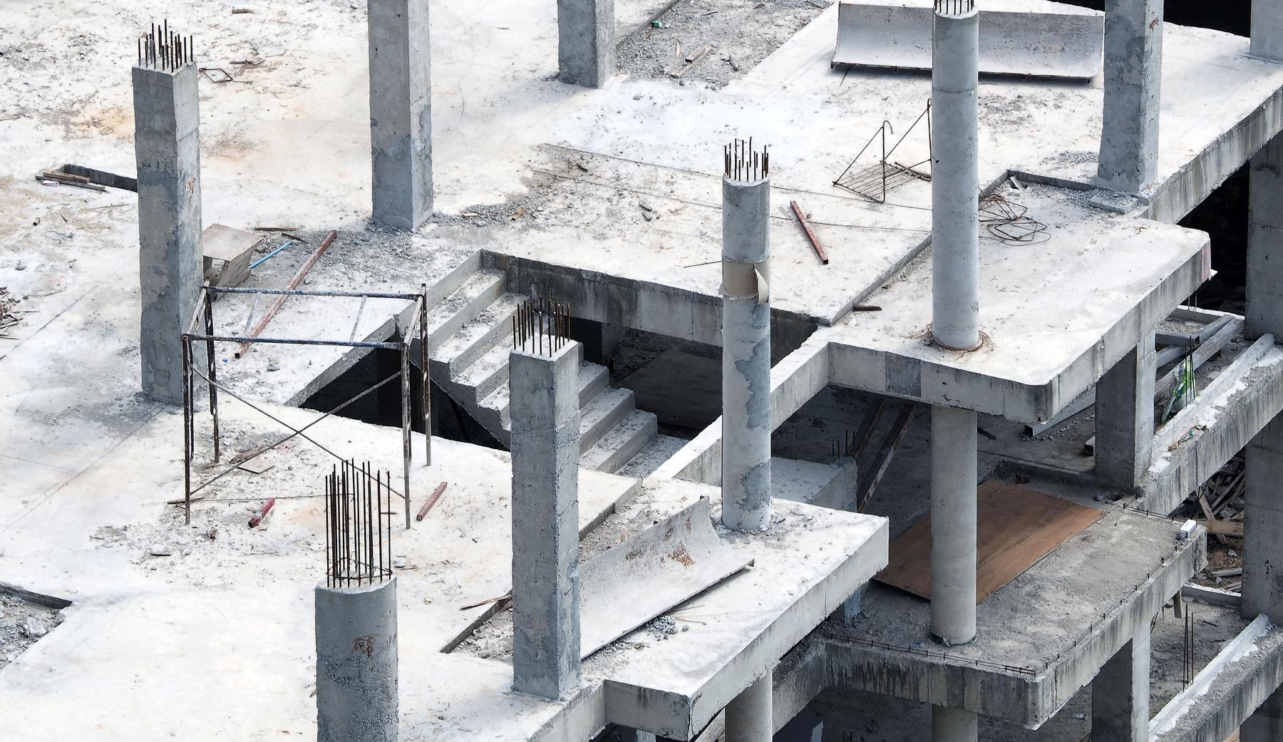 Concrete structure under construction