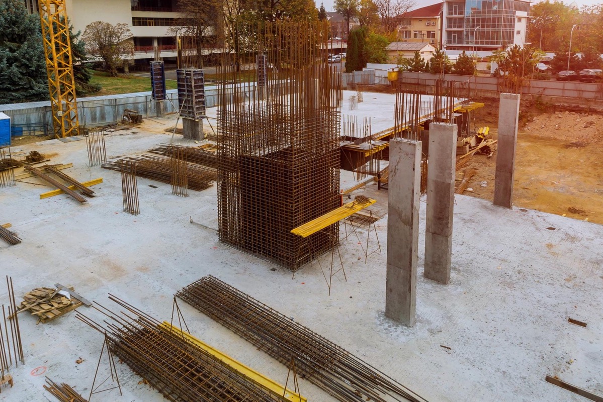 Fabrication floor inside a formwork manufacturing facility